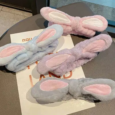 Cloth Headband Rabbit Ears Face Wash Headband Six Colors