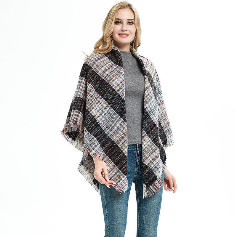 Explosive Sale Of Coarse Striped Shawl Big Square Scarf Autumn And Winter Scarf For Women Shawl Application Scenario