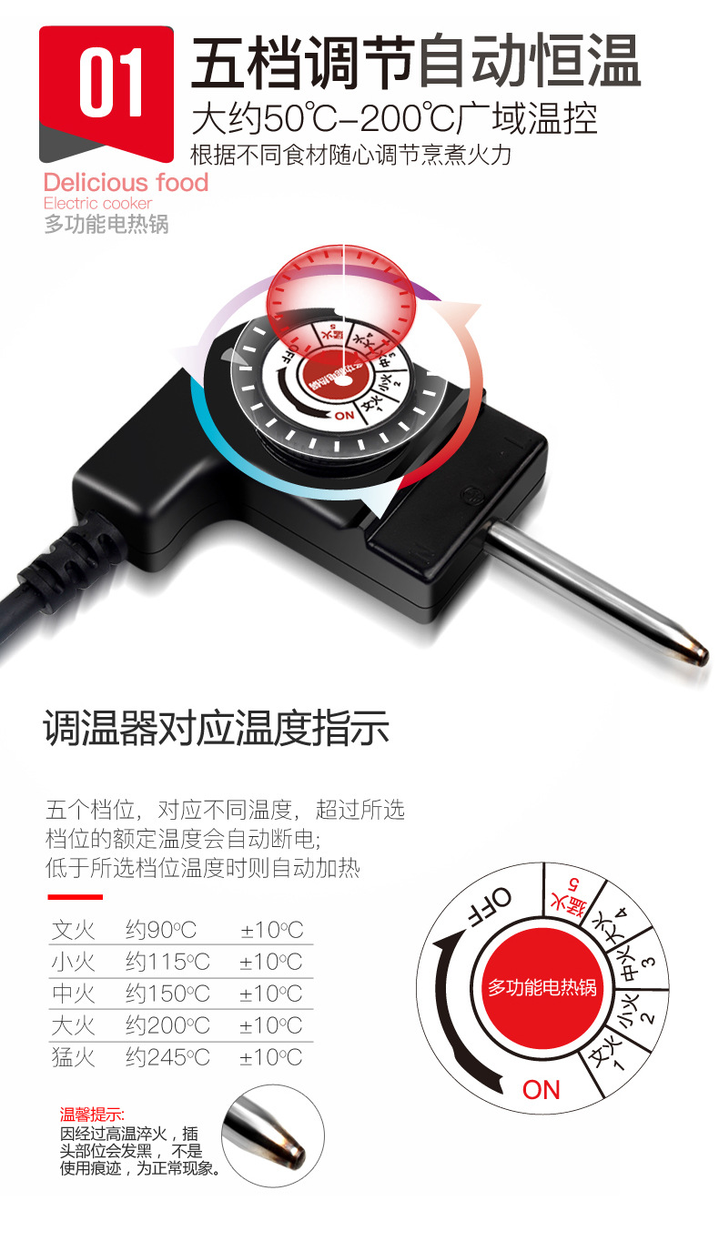 潇昂麦饭石学生宿舍家用料理锅韩式多功能电热锅电火锅烧烤涮煮一体详情10