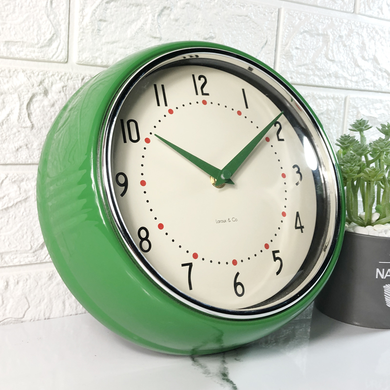 创意圆形金属挂钟欧式简约数字时钟客厅卧室装饰钟表详情3