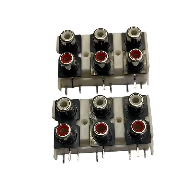 RCA Lotus socket RCA-609 six-hole RCA Lotus socket Multimedia audio plug Item Picture