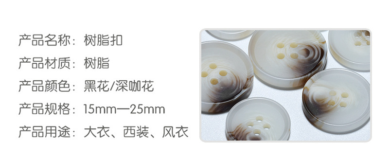 细边哑光树脂钮扣现货厂家批发西装大衣风衣钮扣花纹树脂钮扣厂家详情1