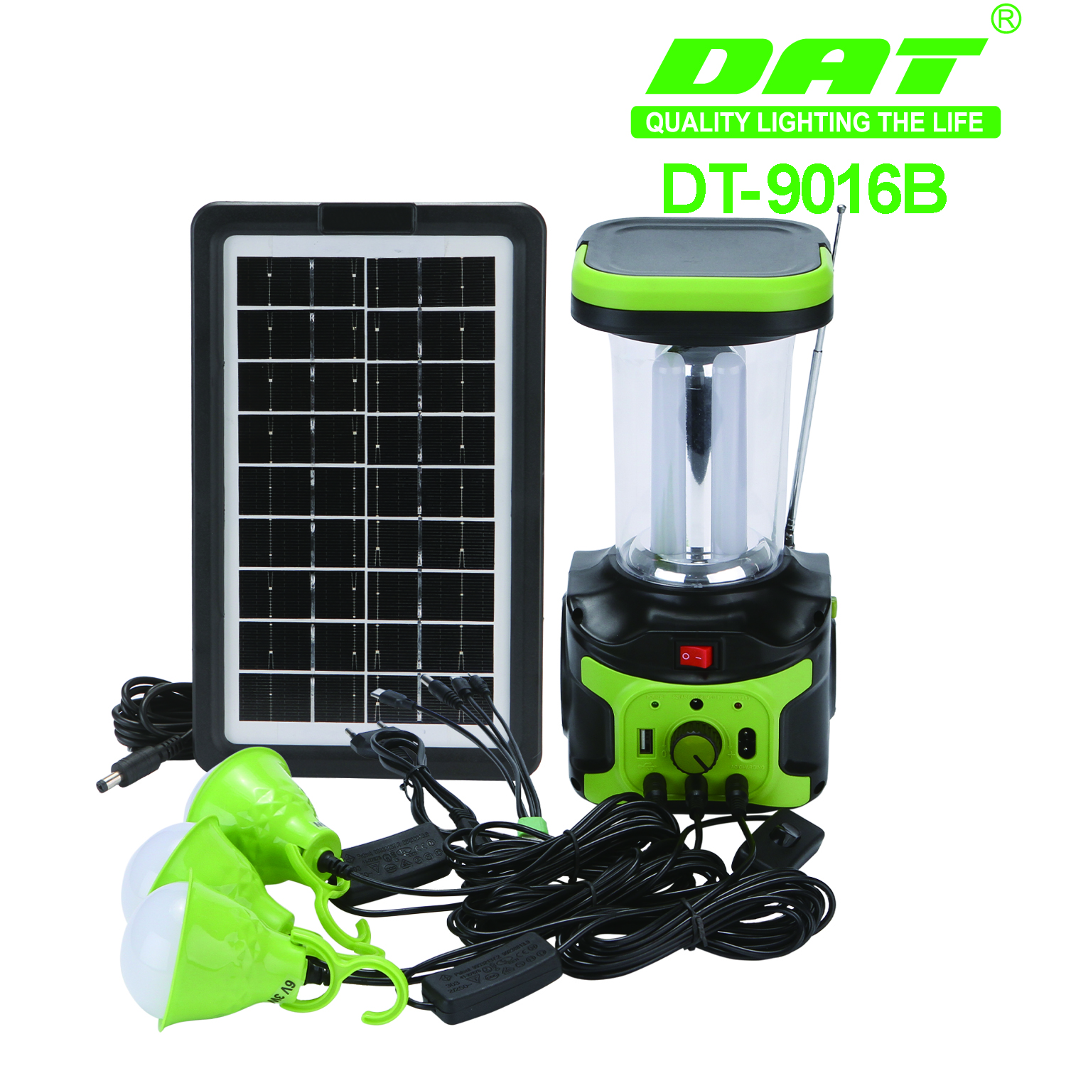 DT-9016B户外照明灯带蓝牙MP3收音机功能野营灯太阳能照明小系统可应急充电详情图1