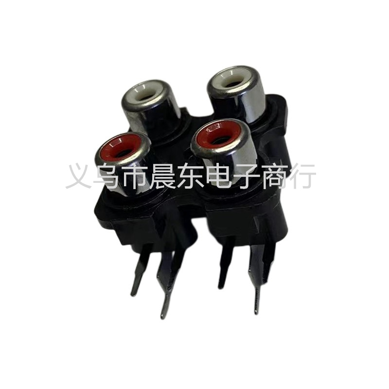 RCA Lotus socket RCA-407 iron horse foot four-hole RCA Lotus socket multimedia audio plug Item Picture