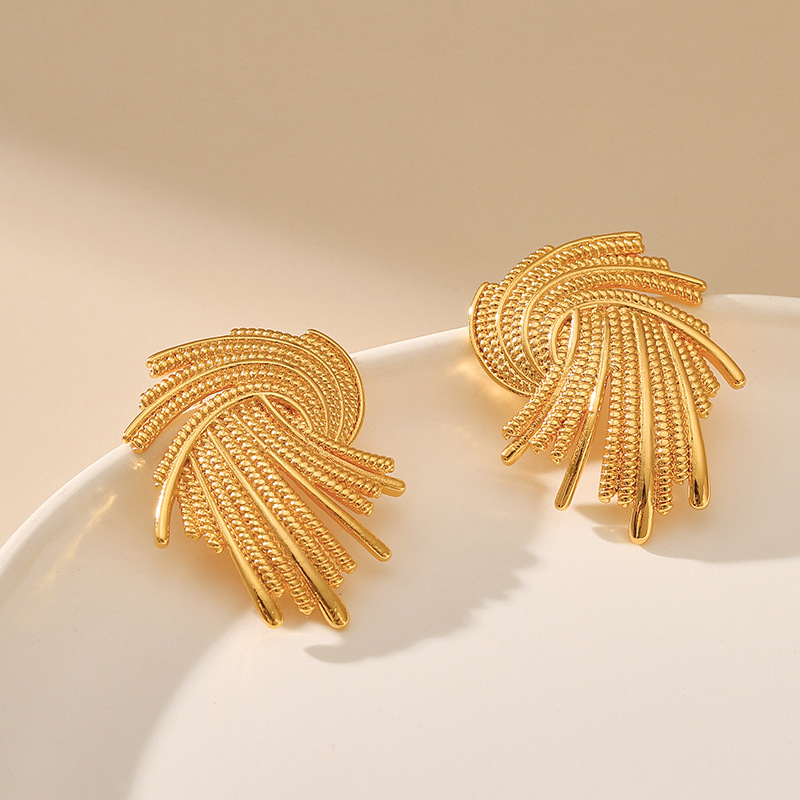 Geometric Stereo Fireworks Stud Earrings