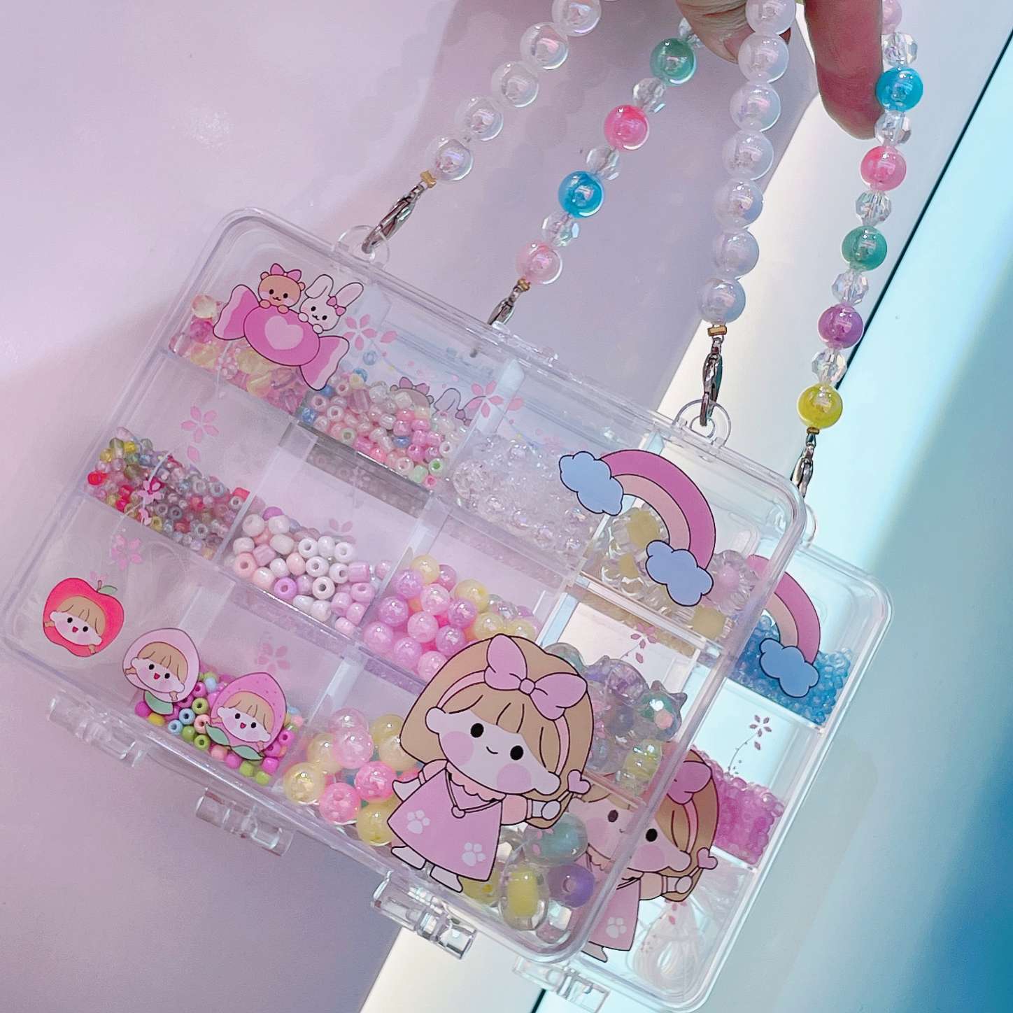 Spring 2023 new children's handmade DIY beaded jewelry necklace bracelet gift box educational toys details Picture