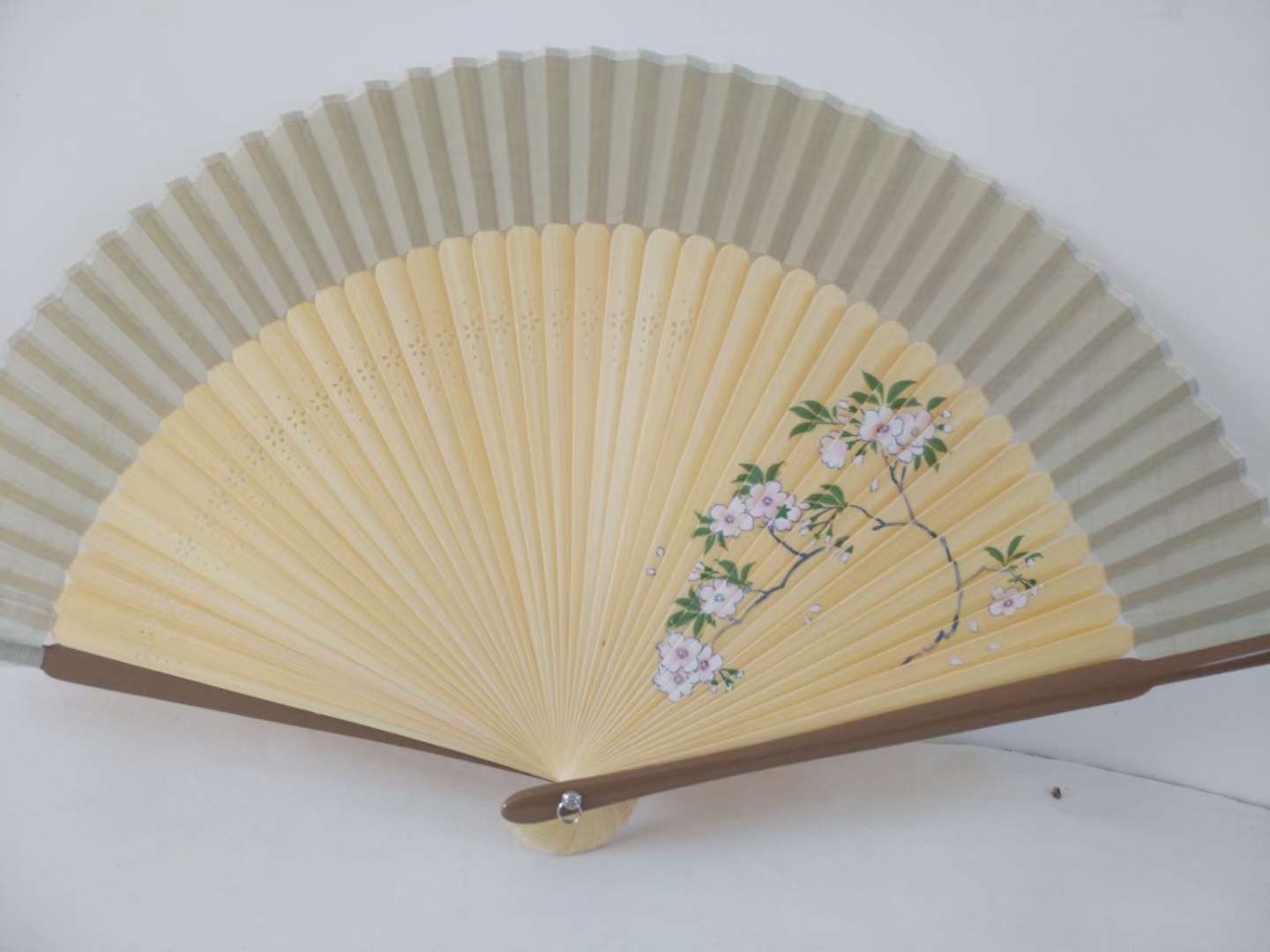 Women's Bamboo Cotton Hand-Painted Large Row Fan Summer Portable Folding Fan Japanese Hanfu Cheongsam Runway Folding Fan Chinese Ancient Style Gift Fan Bamboo Cotton Fan Head Green Dance Fan undefined