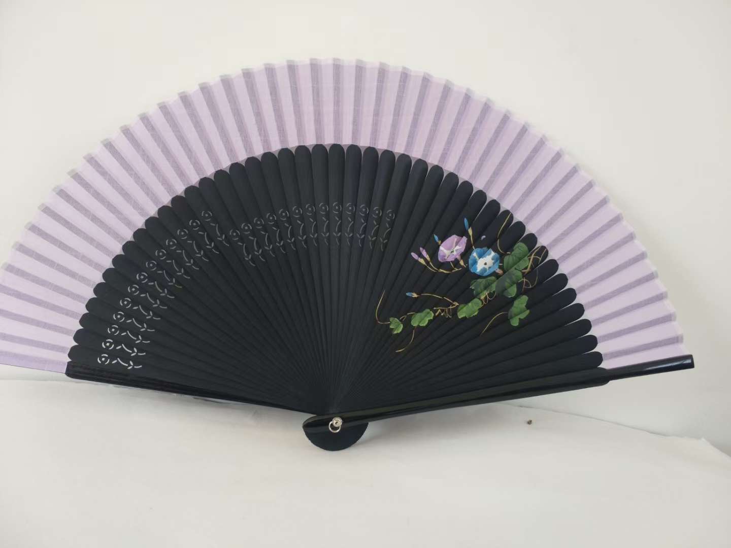 Women's Bamboo Cotton Hand-Painted Large Row Fan Summer Portable Folding Fan Japanese Hanfu Cheongsam Runway Folding Fan Chinese Ancient Style Gift Fan Bamboo Cotton Fan Head Green Dance Fan undefined