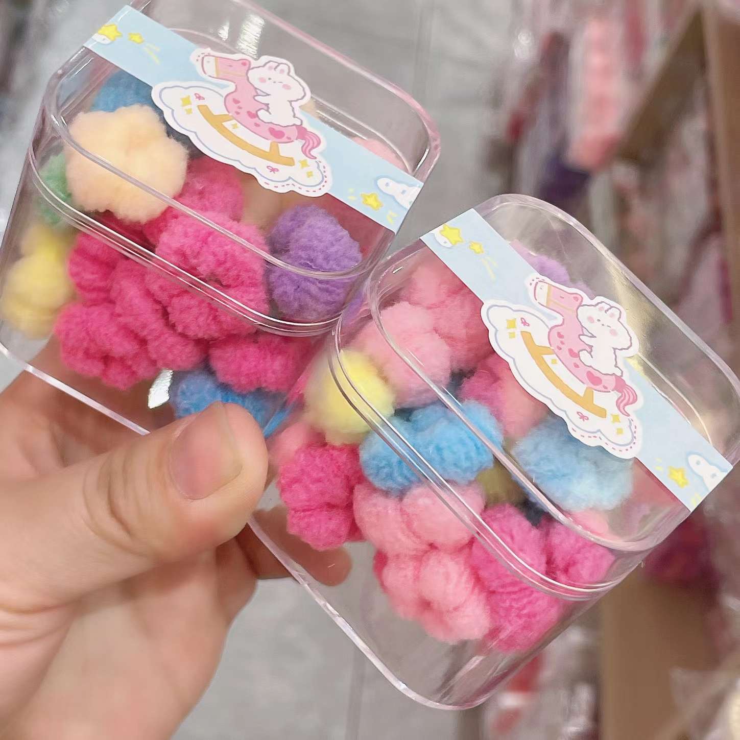 Children's small scrunchie no seam hair tie High elasticity no hair damage towel circle simple candy color leather band girls' head tie thumbnail