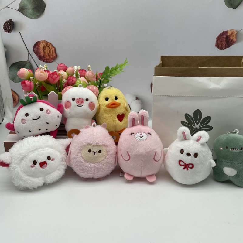 A variety of fruit series animal series rabbit plush doll key chain dragon fruit bag pendant wholesale