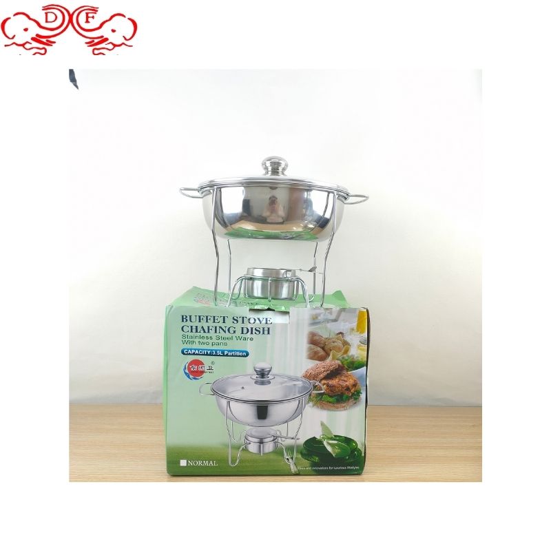 DF99372 Stainless steel alcohol stove household small hot pot Hotel restaurant Buffet stove thermal insulation heating container DF Trading House Item Picture
