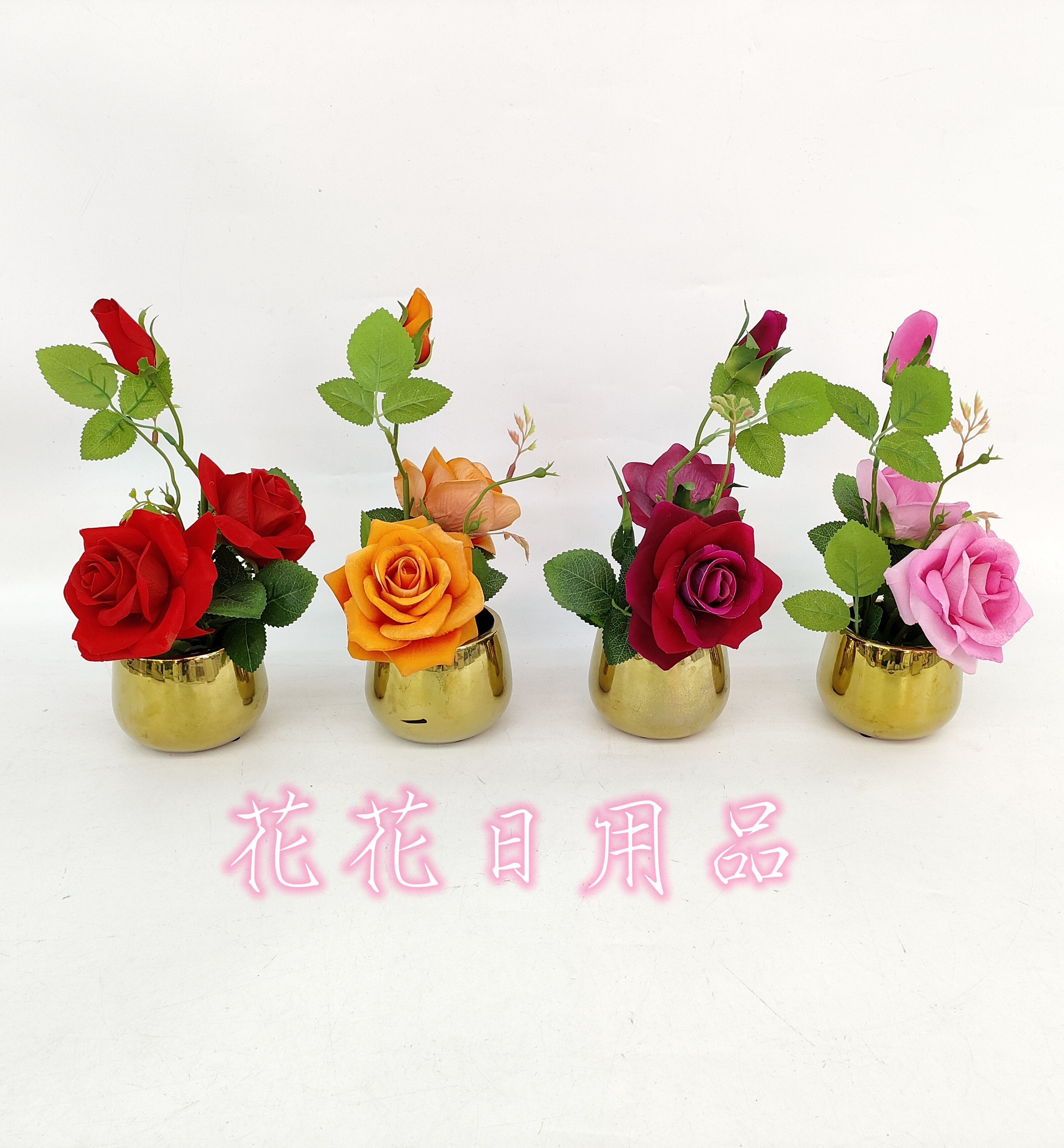 Simulation flower fake flower bonsai ceramic basin large rose decoration