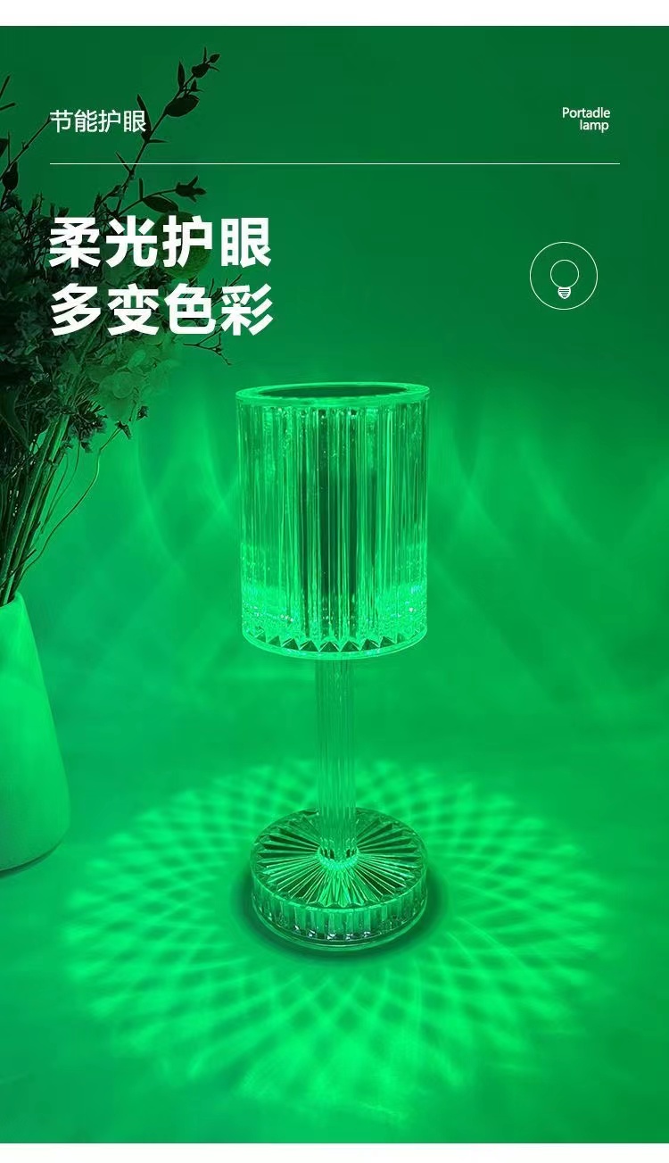 玫瑰水晶台灯INS风高颜值卧室床头可充电浪漫学生宿舍小夜灯详情10