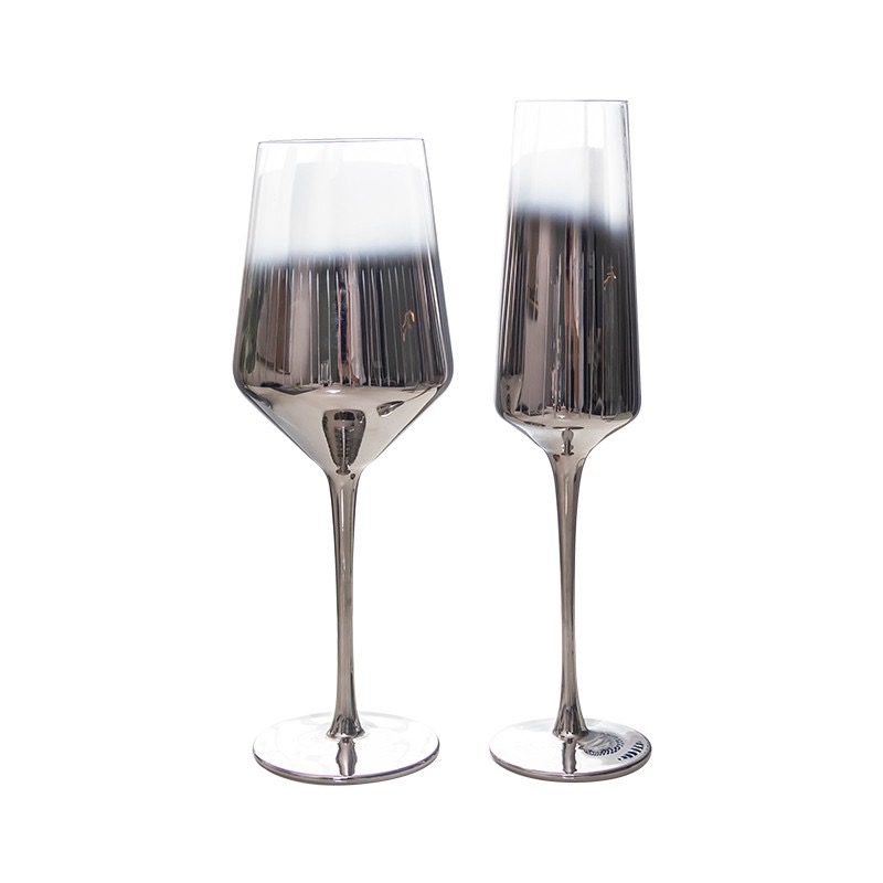 Room Decoration Wine Glass Silver Vertical Wine Glass Champagne Glass Table Decoration Tableware Cup Goblet