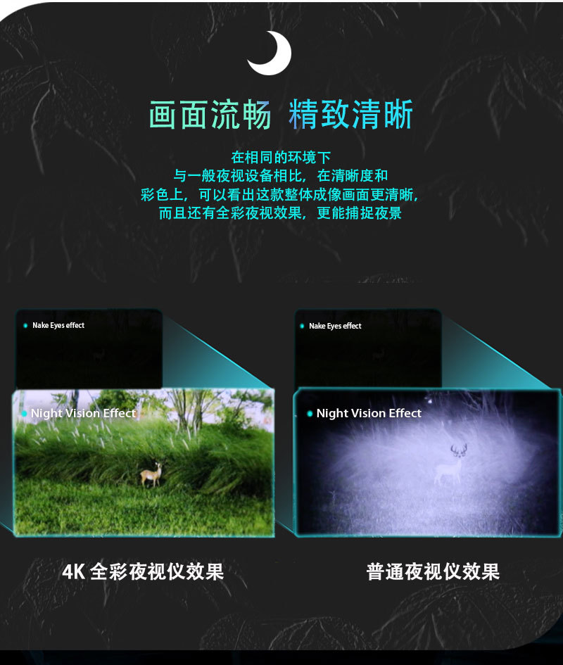 自由虎NV007全彩夜视仪4k红外数码观察镜昼夜两用拍照录像仪 pic 5
