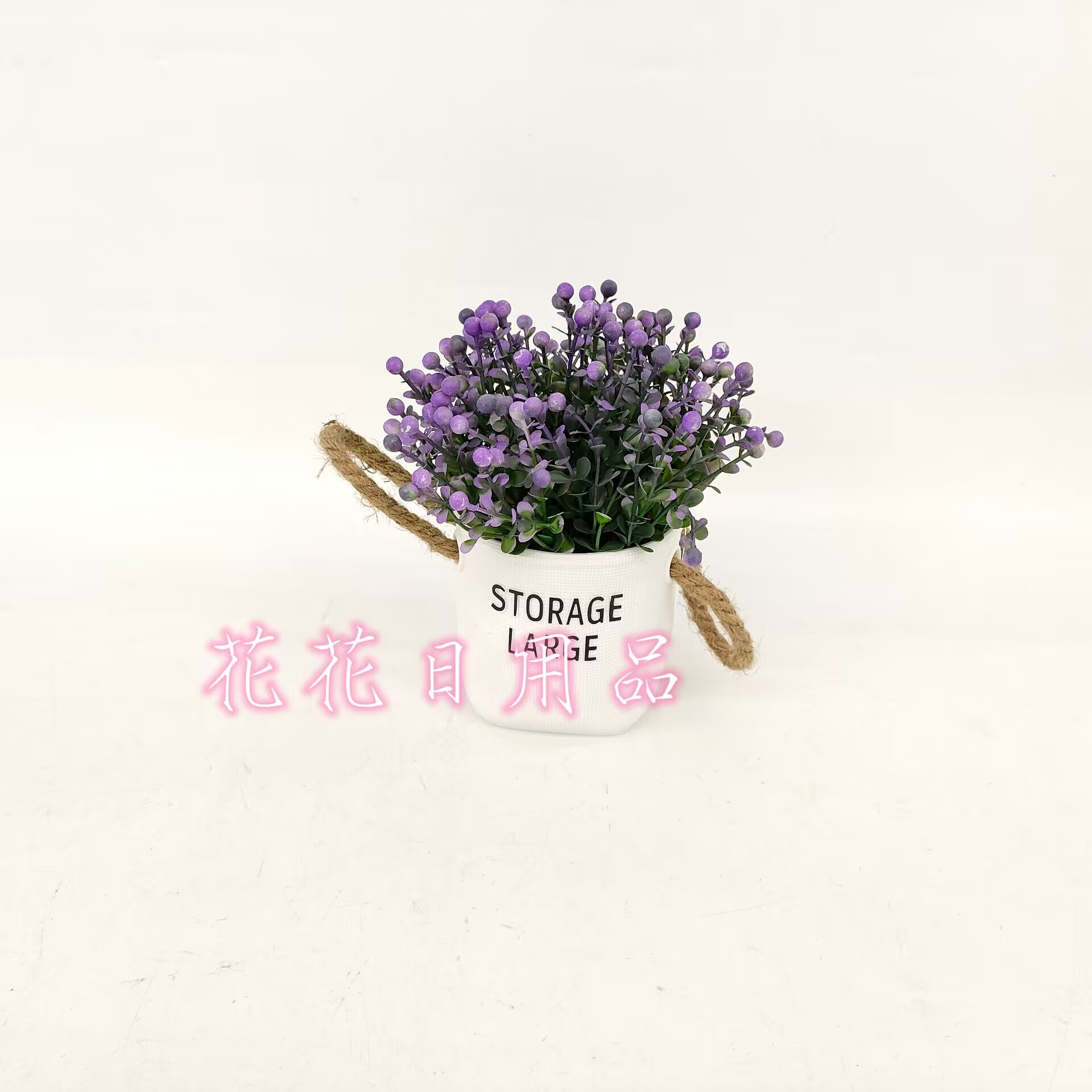 仿真花假花盆景塑料盆绿植小球装饰摆件品详情5