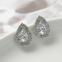 Water drop shaped zircon classic earrings