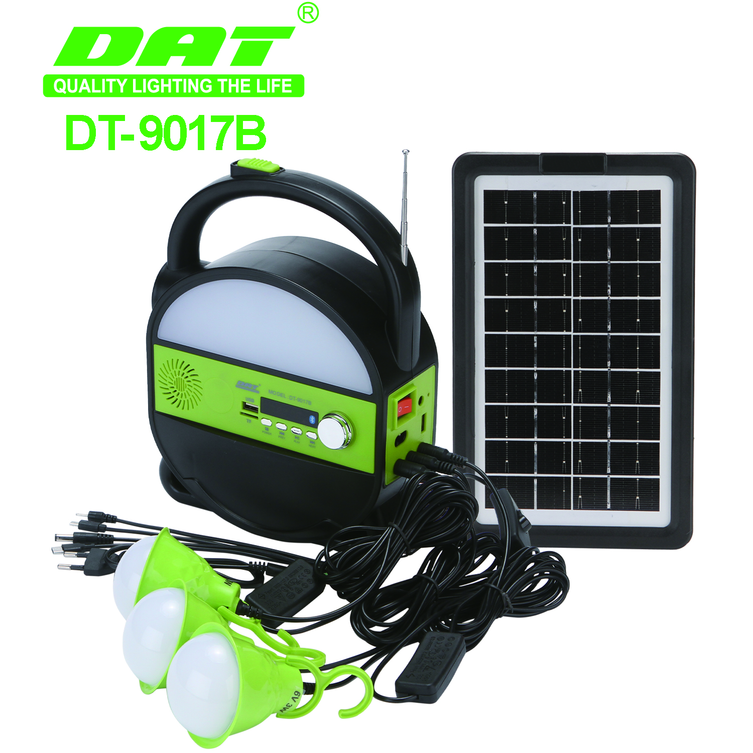 DT-9017B太阳能照明小系统户外照明灯野营灯带蓝牙MP3收音机功能可应急充电详情图1