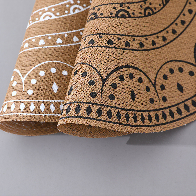 Nordic Round Imitation Linen Placemat Western Placemat Coffee Mat Heat Insulation Mat Table Cloth Mat Oil Proof Item Picture