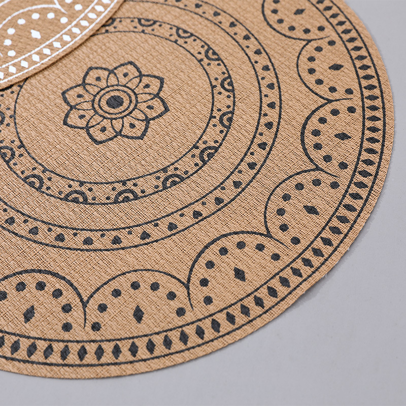 Nordic Round Imitation Linen Placemat Western Placemat Coffee Mat Heat Insulation Mat Table Cloth Mat Oil Proof Application Scenario