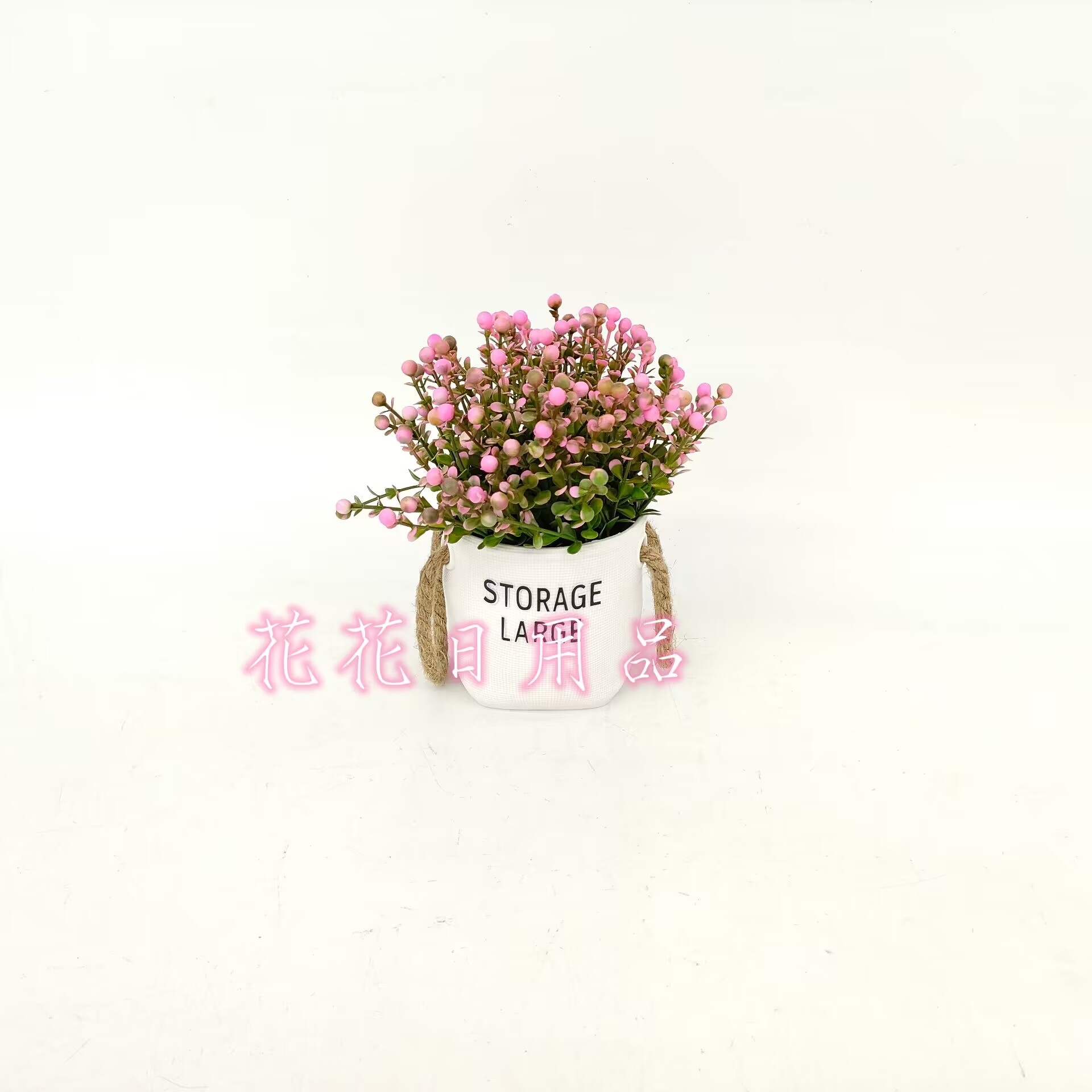 仿真花假花盆景塑料盆绿植小球装饰摆件品详情4