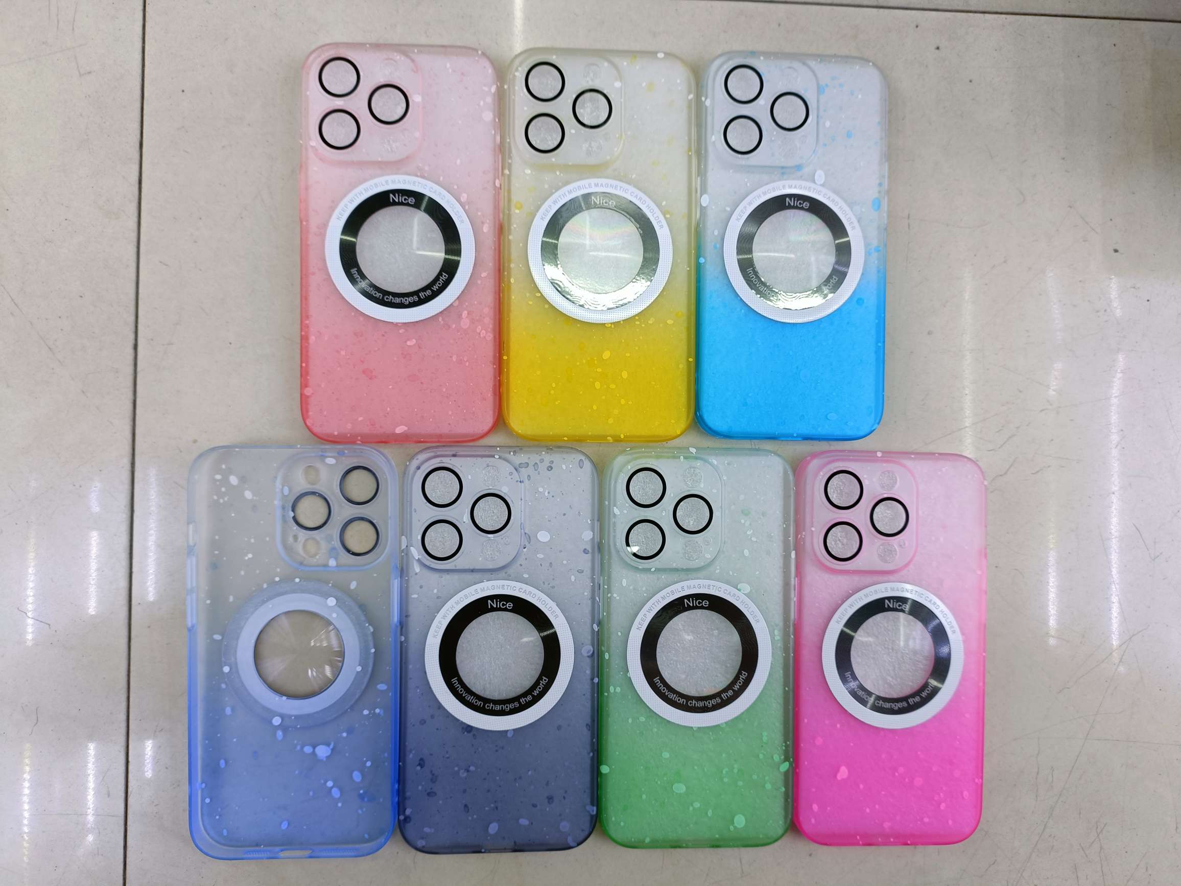 Starry Sky Transparent gradient Dew mark pc phone case