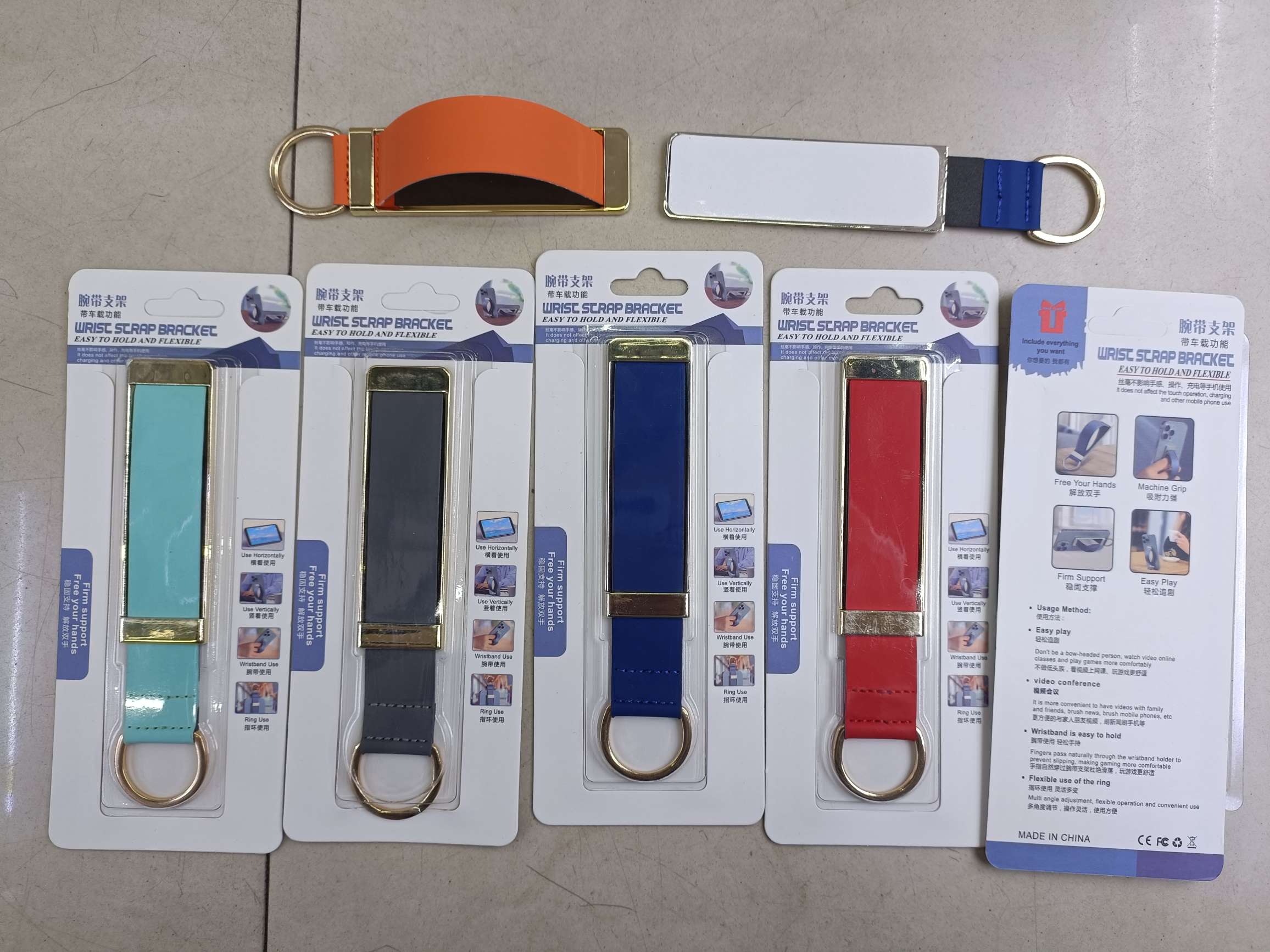 Electroplated wrist strap stand mobile phone stick stand