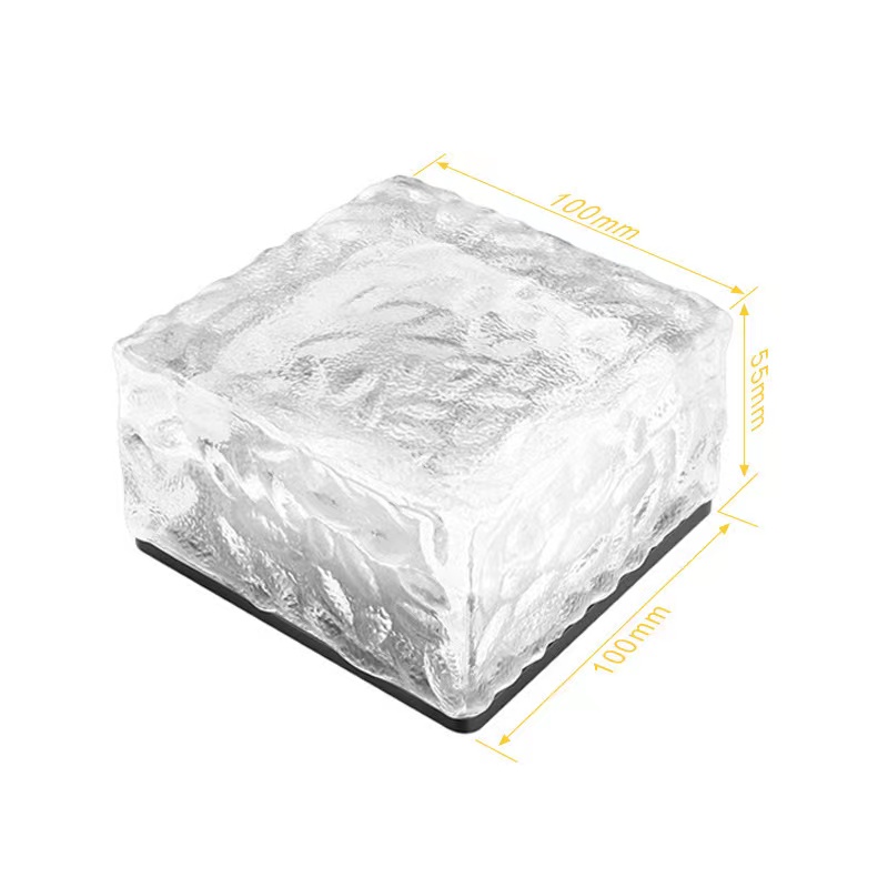 户外太阳能灯防水庭院景装饰玻璃地砖方形草坪冰块灯地埋灯 详情4