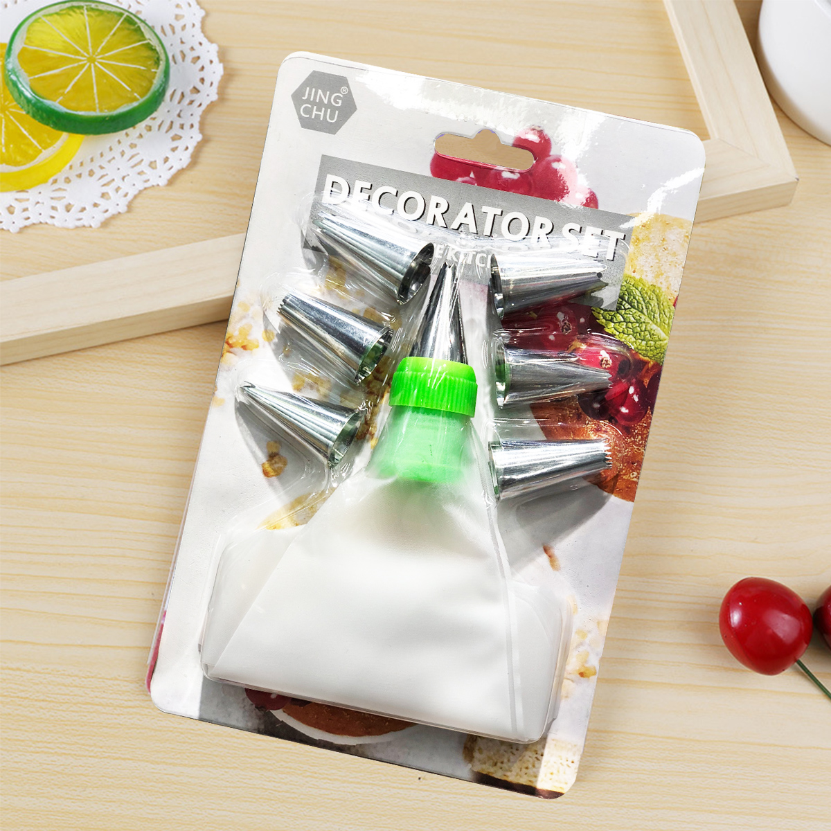 Pacifier Set 6 Lips 1 Converter Head 1 Milk Bag Meringue Cream Mounted Cookie Mold Baking Equipment