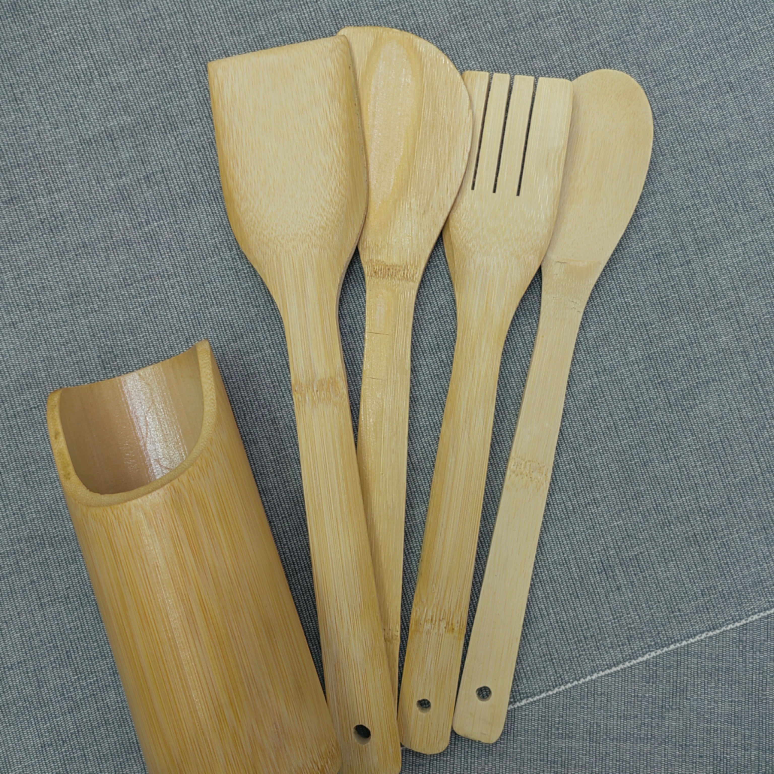 Jihao Bamboo Wood Bamboo Five-Piece Bamboo Shovel Five-Piece Bamboo Spatula Non-Stick Pot Shovel Bamboo Spoon Bamboo Rice Spoon Bamboo Slotted Spoon Bamboo Rice Spoon