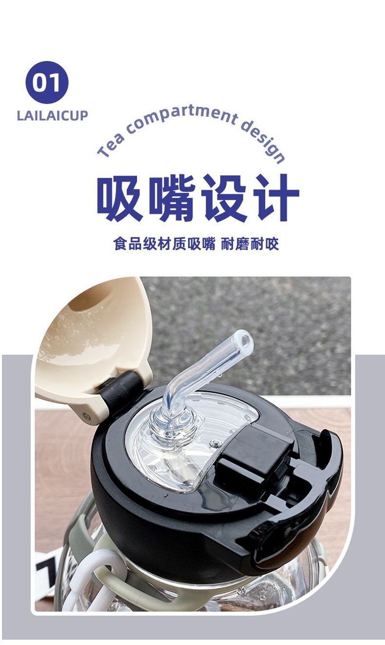 High appearance level, personalized and creative cups for male and female students, straws, large-capacity water bottles for children Application Scenario
