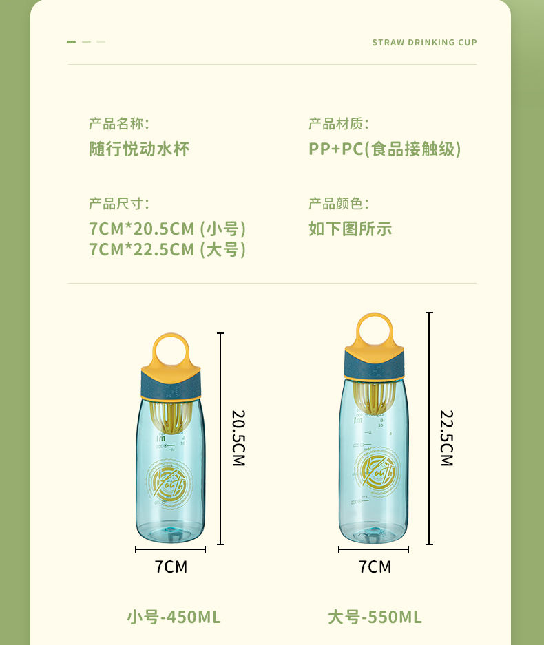 A popular sports multi-color outdoor plastic water cup, a portable summer transparent tea water cup with a high appearance level undefined