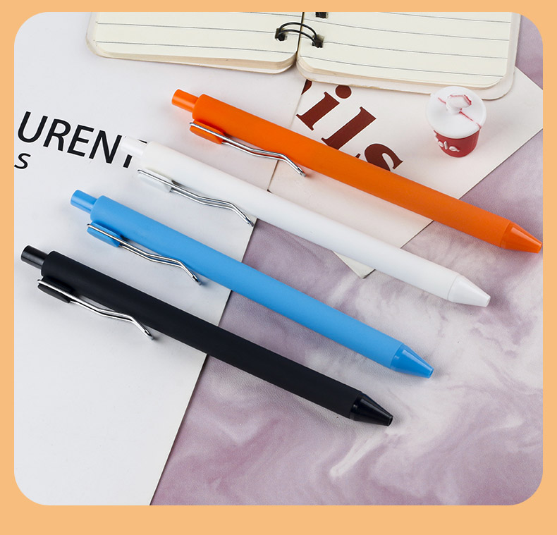 Solid color press pen, high appearance level, student-specific practice pen, exquisite stationery, smooth and quick-drying ballpoint pen, signature pen pic 6