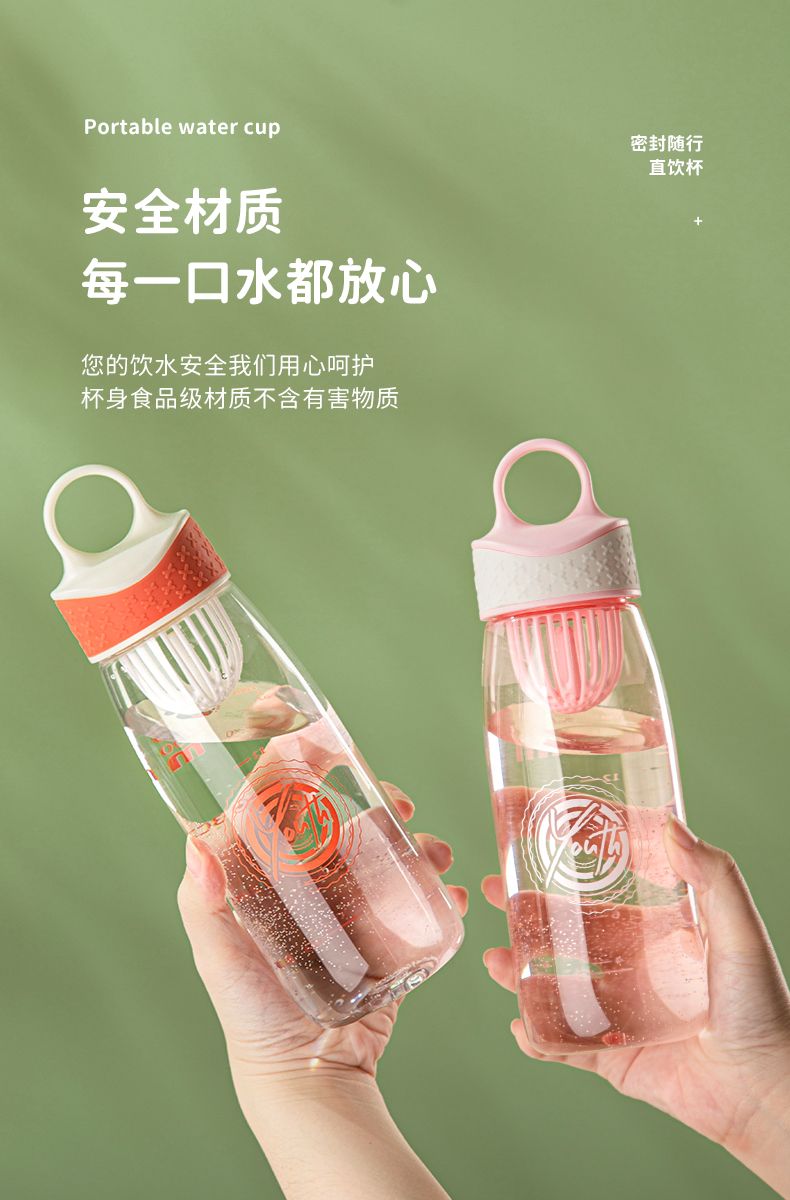 A popular sports multi-color outdoor plastic water cup, a portable summer transparent tea water cup with a high appearance level Application Scenario