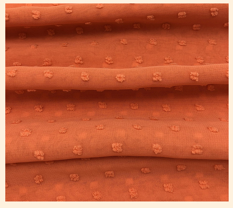 剪花高密雪纺中毛球面料提花女装童装时装连衣裙上衣汉服纱布料详情9