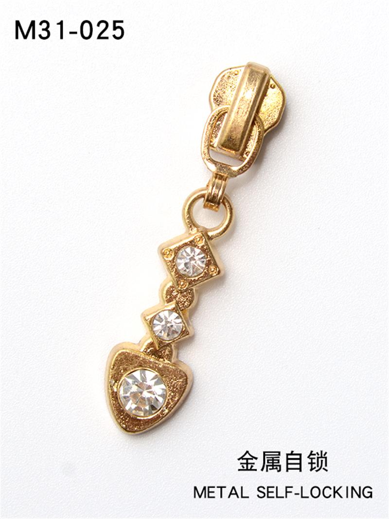 5#尼龙心型点钻花样片拉链头箱包鞋服被套拉链头批发定制详情1