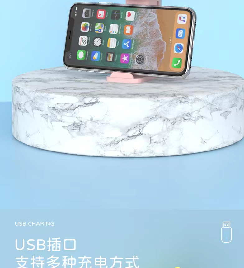 摇摇花带底座小风扇USB可充电卡通可爱学生随身便携式高颜值手持风扇详情8