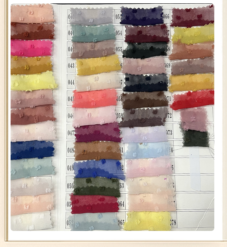 剪花高密雪纺中毛球面料提花女装童装时装连衣裙上衣汉服纱布料详情7