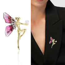 Manufacturers direct sales creative light luxury new hot rhinediamond resin little girl stainless steel brooch anti-slip, brooch light luxury creative retro brooch simple fashion accessory pin