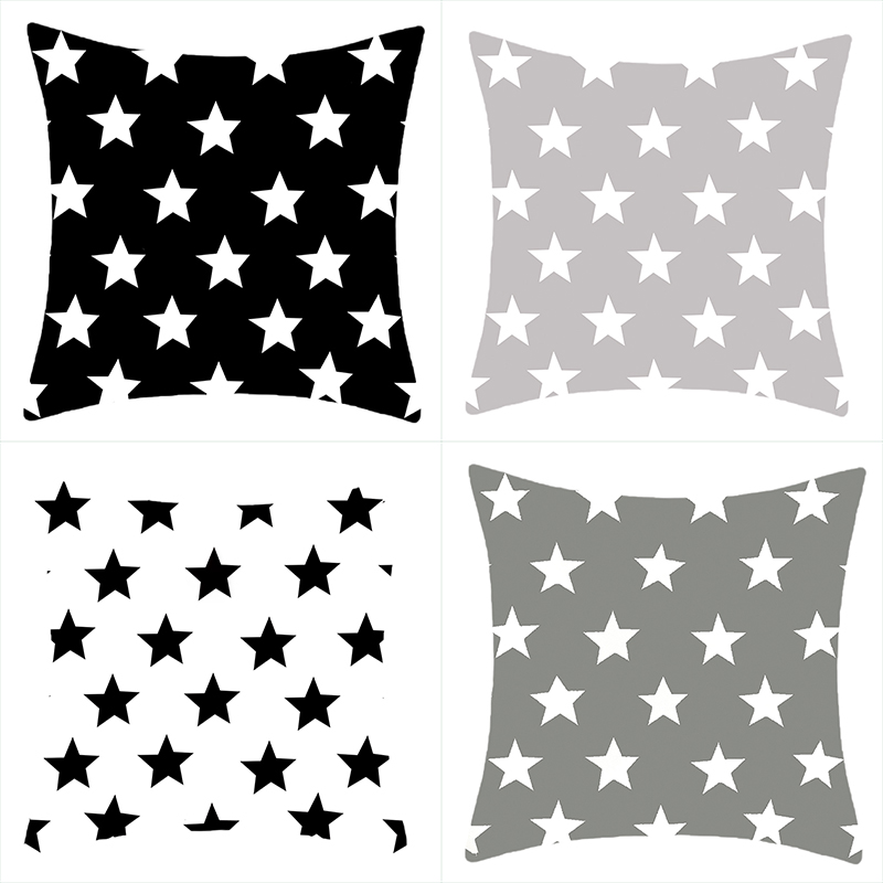 Black and white geometric abstract pillow case production of modern simple car pillow office sofa cushion cross-border hot sales thumbnail
