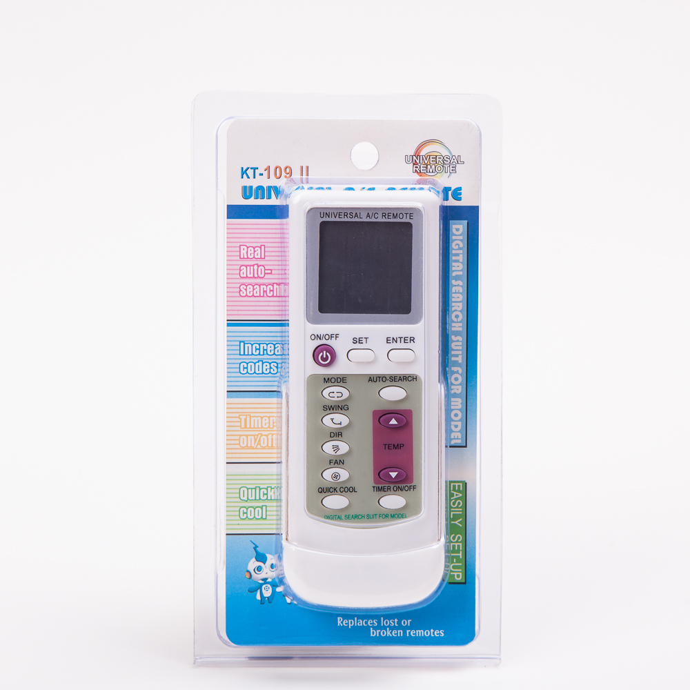 The universal air conditioner remote control KT-109II can be used directly without any Settings and is sold directly by the factory