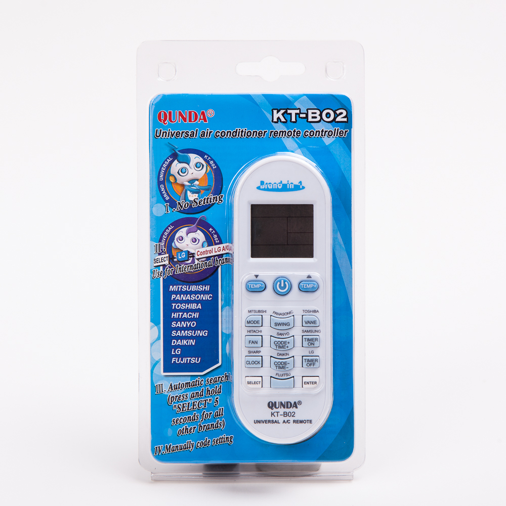 The KT-B02 universal air conditioner remote control can be used directly without any Settings and is factory direct sales