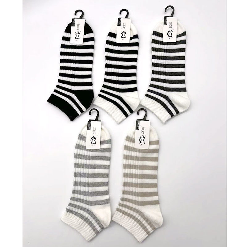 喜朗登春夏季精梳棉条纹系列男士船袜 学院风短筒学生袜子多款式批发详情6