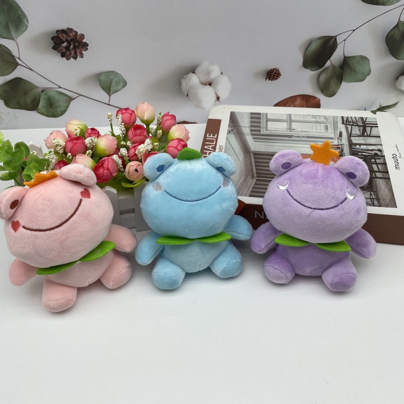 可爱五彩蛙毛绒公仔钥匙扣青蛙玩偶挂件汽车钥匙挂饰娃娃机批发详情5