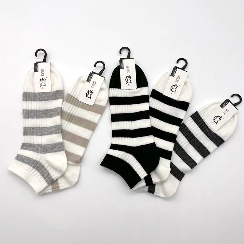 喜朗登春夏季精梳棉条纹系列男士船袜 学院风短筒学生袜子多款式批发详情1