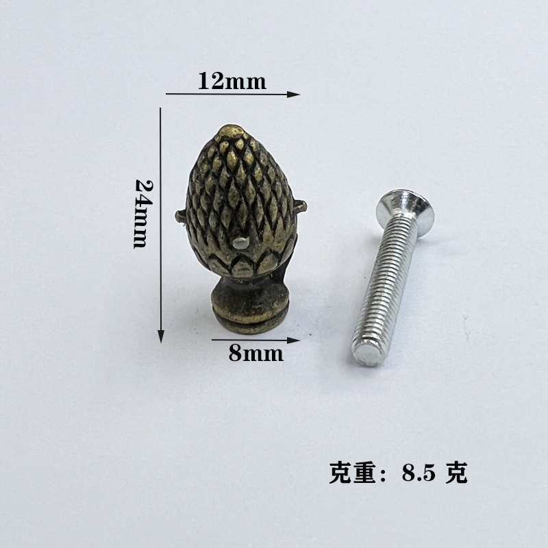 仿古单孔拉手锌合金抽屉橱柜门家装拉手家具五金配件圆形花纹把手详情6