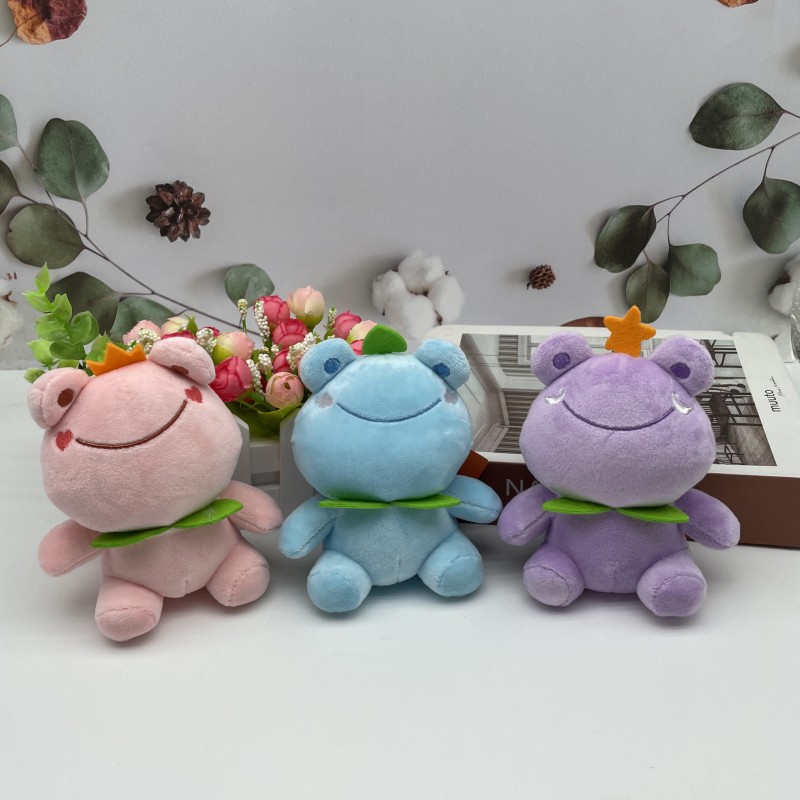 可爱五彩蛙毛绒公仔钥匙扣青蛙玩偶挂件汽车钥匙挂饰娃娃机批发详情4