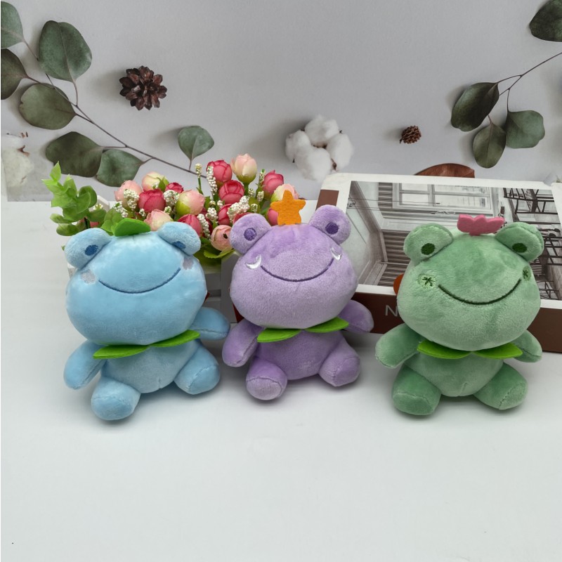 可爱五彩蛙毛绒公仔钥匙扣青蛙玩偶挂件汽车钥匙挂饰娃娃机批发详情8