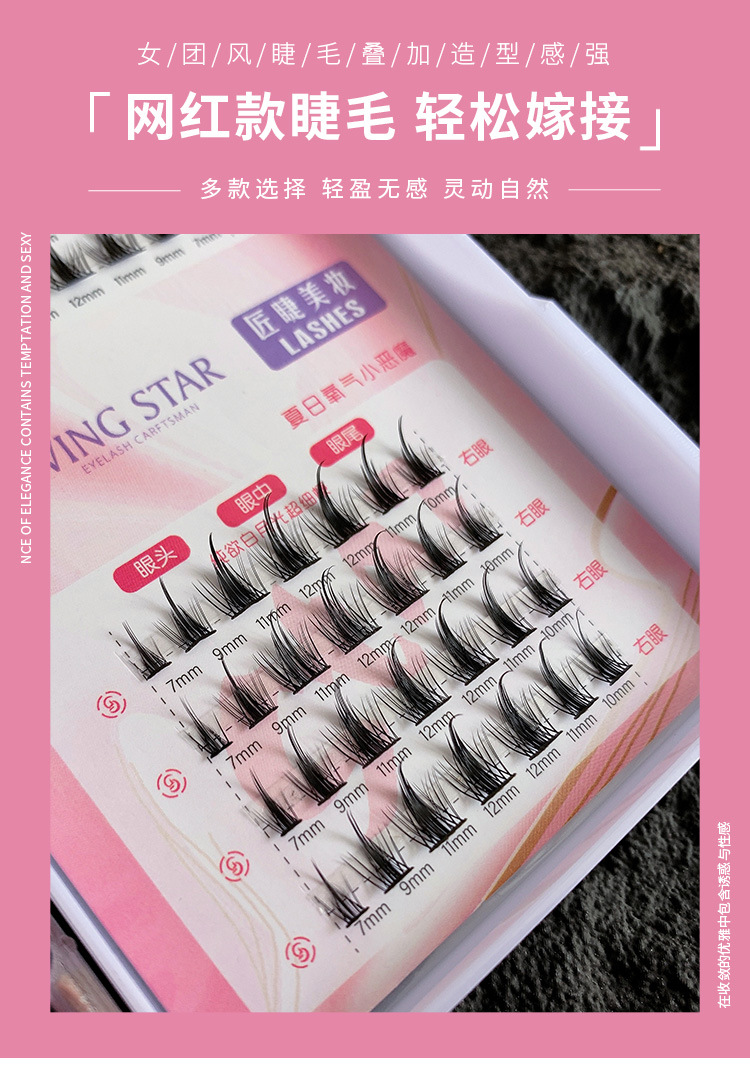 WS纯欲小恶魔白月光假睫毛分段式纯欲小恶魔新懒人三部曲8排细梗详情1