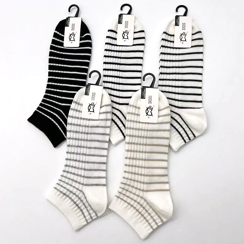 喜朗登春夏季精梳棉条纹系列男士船袜 学院风短筒学生袜子多款式批发详情4